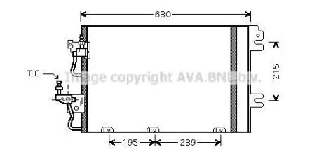 Радіатор, конденсор кондиціонера OPEL ASTRAVAN, OPEL ASTRA, AVA COOLING (OL5366D)