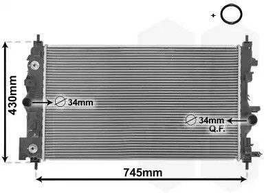 Радиатор охлаждения двигателя OPEL ASTRA, CHEVROLET CRUZE, Van Wezel (37002546)