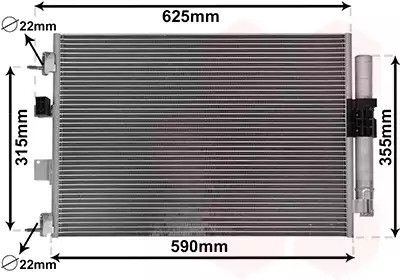 Радіатор, конденсор кондиціонера FORD FOCUS, Van Wezel (18015709)