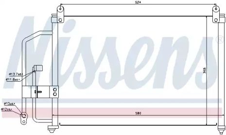 Радіатор, конденсор кондиціонера ZAZ CHANCE, DAEWOO LANOS, NISSENS (94412)