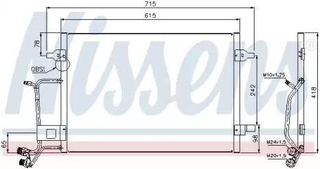 Радіатор, конденсор кондиціонера VW PASSAT, AUDI A4, NISSENS (94594)