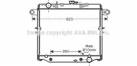 Радиатор охлаждения двигателя LEXUS LX, TOYOTA LAND CRUISER , AVA COOLING (TO2329)