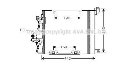 Радиатор, конденсор кондиционера OPEL ASTRAVAN, OPEL ASTRA, AVA COOLING (OL5368D)