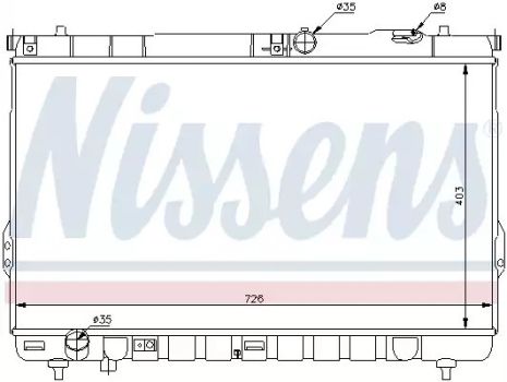 Радиатор охлаждения двигателя HYUNDAI SANTA, NISSENS (67031)