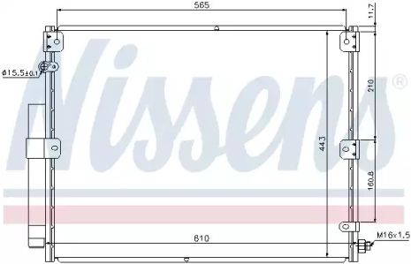 Радіатор, конденсор кондиціонера TOYOTA LAND CRUISER, NISSENS (940375)