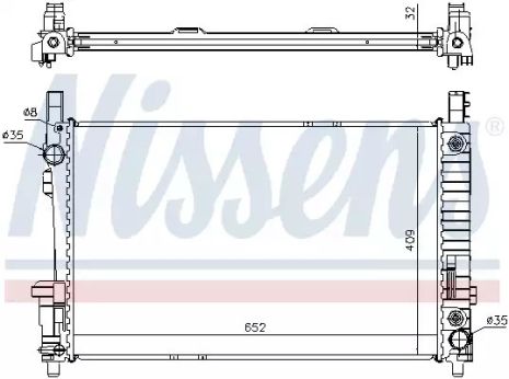 Радіатор охолодження двигуна MERCEDES-BENZ B-CLASS, NISSENS (62799A)