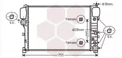 Радиатор охлаждения двигателя MERCEDES-BENZ S-CLASS, Van Wezel (30002447)