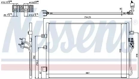 Радіатор, конденсор кондиціонера FIAT FREEMONT, DODGE JOURNEY, NISSENS (940342)