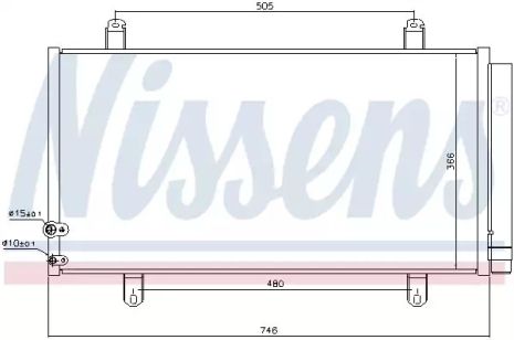 Радиатор, конденсор кондиционера TOYOTA CAMRY, NISSENS (940443)