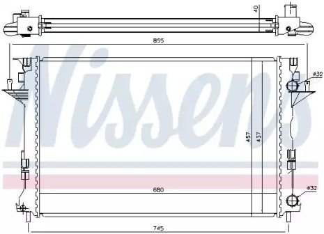 Радіатор охолодження двигуна RENAULT ESPACE, NISSENS (63771)