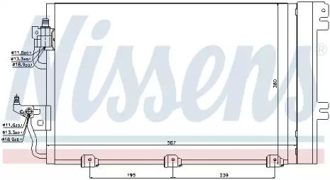 Радіатор, конденсор кондиціонера OPEL ASTRAVAN, OPEL ASTRA, NISSENS (94767)