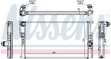 Радиатор охлаждения двигателя BMW 1, NISSENS (60816)