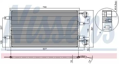 Радіатор, конденсор кондиціонера NISSAN PRIMASTAR, OPEL VIVARO, NISSENS (94678)