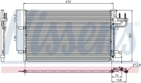 Радиатор, конденсор кондиционера FORD FOCUS, NISSENS (94663)