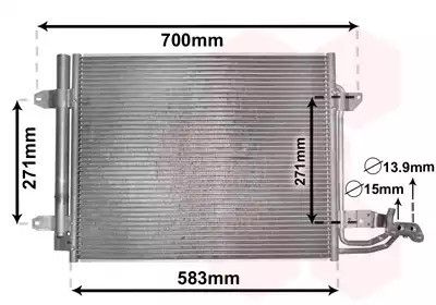 Радіатор, конденсор кондиціонера VW CADDY, Van Wezel (58005211)