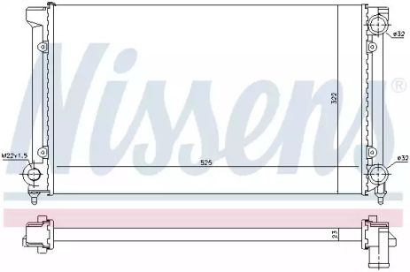 Радіатор охолодження двигуна VW PASSAT, NISSENS (651741)