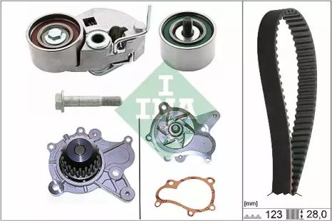 Помпа + комплект ремня ГРМ KIA CEE'D, HYUNDAI i30, INA (530054231)