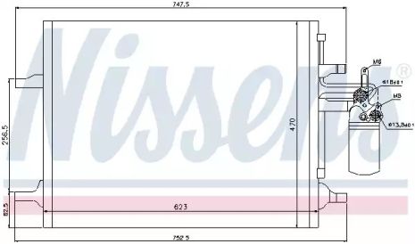 Радіатор, конденсор кондиціонера VOLVO V60, NISSENS (940159)