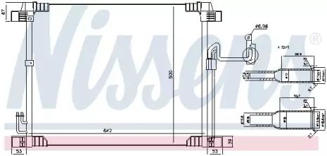 Радіатор, конденсор кондиціонера INFINITI QX50, NISSENS (940616)