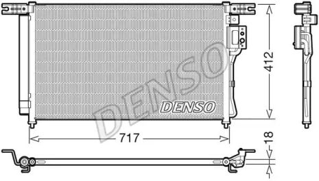 Радіатор, конденсор кондиціонера HYUNDAI SANTA, DENSO (DCN41008)