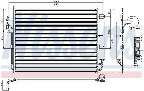 Радіатор, конденсор кондиціонера LAND ROVER, NISSENS (94962)