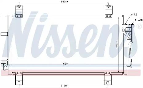 Радіатор, конденсор кондиціонера MAZDA 6, NISSENS (940032)