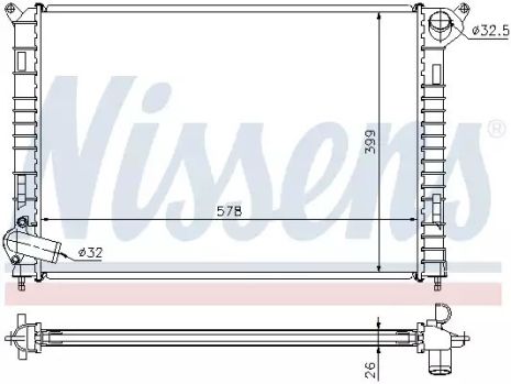 Радиатор охлаждения двигателя MINI MINI, NISSENS (69703A)