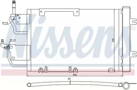 Радіатор, конденсор кондиціонера OPEL ASTRAVAN, OPEL ZAFIRA, NISSENS (940052)