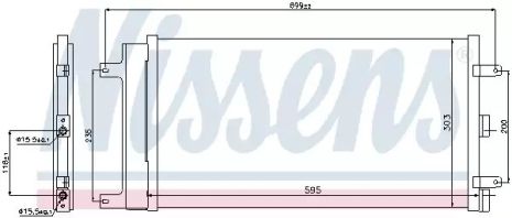 Радіатор, конденсор кондиціонера FIAT DOBLO, NISSENS (940061)