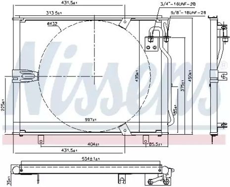 Радіатор, конденсор кондиціонера BMW 7, NISSENS (94158)