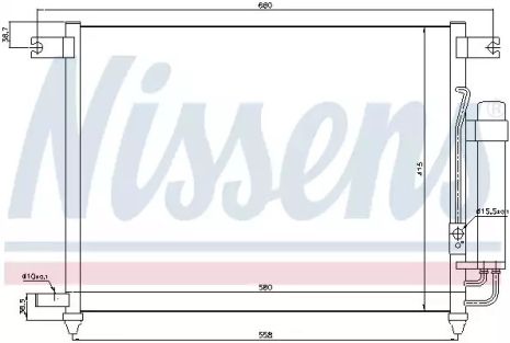 Радиатор, конденсор кондиционера CHEVROLET AVEO, DAEWOO LANOS, NISSENS (94641)