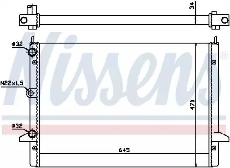 Радиатор охлаждения двигателя FORD GALAXY, VW SHARAN, NISSENS (63992)