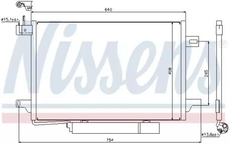 Радіатор, конденсор кондиціонера MERCEDES-BENZ B-CLASS, NISSENS (94910)