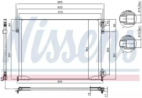 Радіатор, конденсор кондиціонера NISSAN PRIMASTAR, OPEL VIVARO, NISSENS (94671)