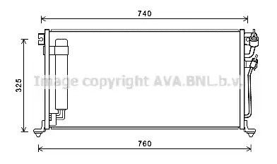 Радіатор, конденсор кондиціонера MITSUBISHI LANCER, AVA COOLING (MTA5220D)