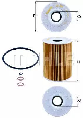 Фильтр масляный BMW 3, MAHLE/KNECHT (OX254D3)