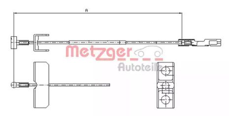 Трос ручного гальма NISSAN PRIMASTAR, OPEL VIVARO, METZGER (116802)