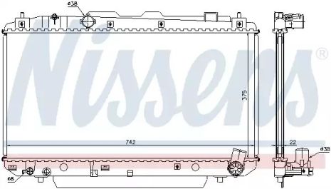 Радіатор охолодження двигуна TOYOTA RAV, NISSENS (64638A)