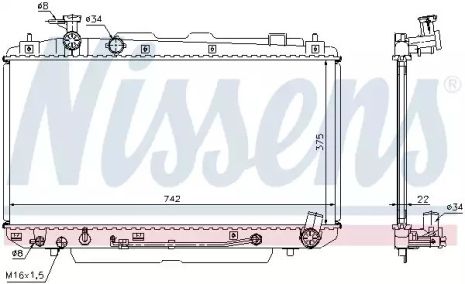 Радиатор охлаждения двигателя TOYOTA RAV, NISSENS (64644A)