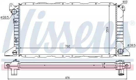 Радиатор охлаждения двигателя FORD TRANSIT, NISSENS (62057A)