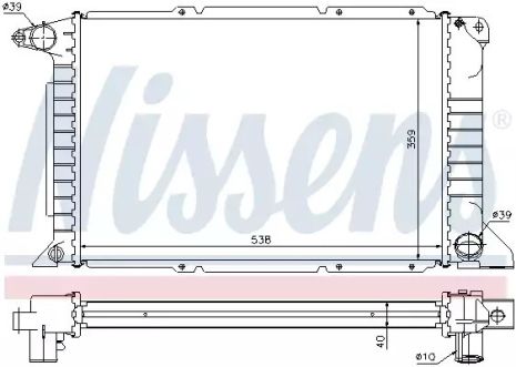 Радіатор охолодження двигуна FORD TRANSIT, NISSENS (62080A)