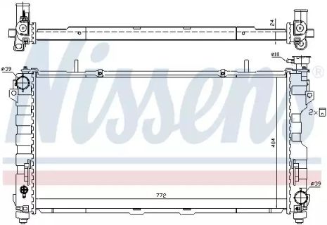 Радіатор охолодження двигуна DODGE CARAVAN, CHRYSLER VOYAGER, NISSENS (61005)