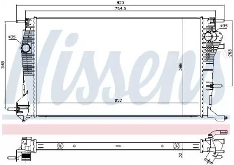 Радіатор охолодження двигуна RENAULT MEGANE, NISSENS (637617)