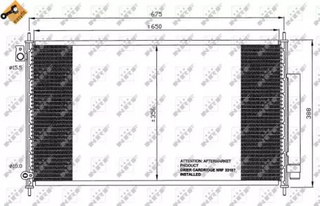 Радиатор, конденсор кондиционера HONDA ACCORD, NRF (35559)