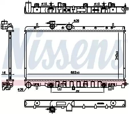 Радиатор охлаждения двигателя SUBARU OUTBACK, NISSENS (67711)