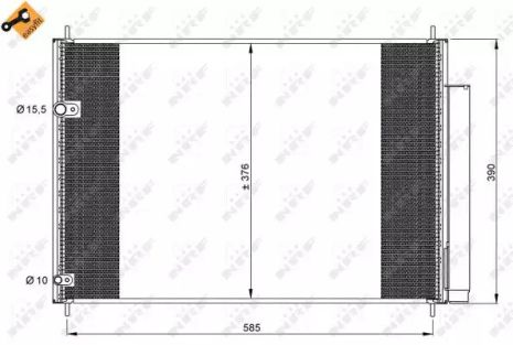 Радиатор, конденсор кондиционера TOYOTA AURIS, NRF (35839)