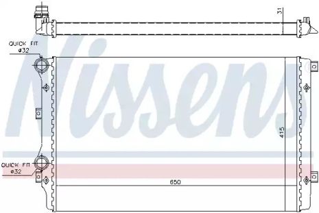 Радиатор охлаждения двигателя SKODA SUPERB, SEAT ALTEA, NISSENS (65280A)