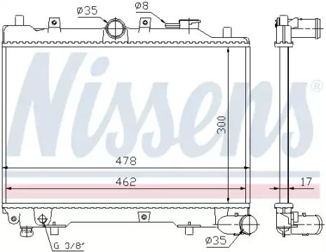 Радиатор охлаждения двигателя MAZDA 323, NISSENS (62512)
