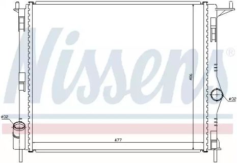 Радиатор охлаждения двигателя LADA LARGUS, RENAULT LOGAN, NISSENS (637609)