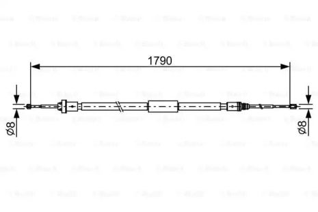 Трос ручного гальма CITROËN C3, PEUGEOT 208, BOSCH (1987482495)